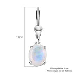 Premium Regenbogen Mondstein-Ohrringe, 925 Silber platiniert ca. 4,81 ct