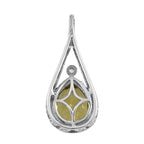 Ouro Verde-Quarz und weißer Zirkon-Anhänger, 925 Silber platiniert ca. 2,94 ct