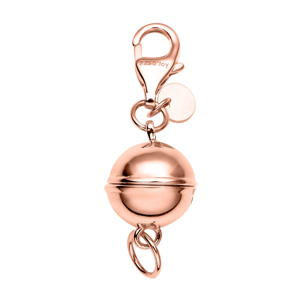3er Set - Magnetverschluss Rundform, mit Karabinerverschluss, 925 Silber rhodiniert, rosévergoldet, vergoldet ca. 3,00g