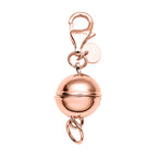 3er Set - Magnetverschluss Rundform, mit Karabinerverschluss, 925 Silber rhodiniert, rosévergoldet, vergoldet ca. 3,00g