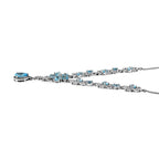 Schweizer Blautopas-Halskette, ca. 45 cm, 925 Silber platiniert ca. 7,67 ct