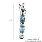 Kambodschanischer, blaue Zirkon-Creolen, 925 Silber platiniert ca. 2,12 ct