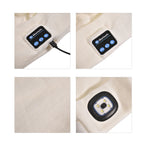 Vielseitige Strickmütze mit Bluetooth und eingebautem LED-Licht, 21x28cm, weiß