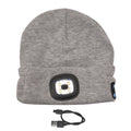 Vielseitige Strickmütze mit Bluetooth und eingebautem LED-Licht, 21x28cm, grau