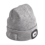Vielseitige Strickmütze mit Bluetooth und eingebautem LED-Licht, 21x28cm, grau