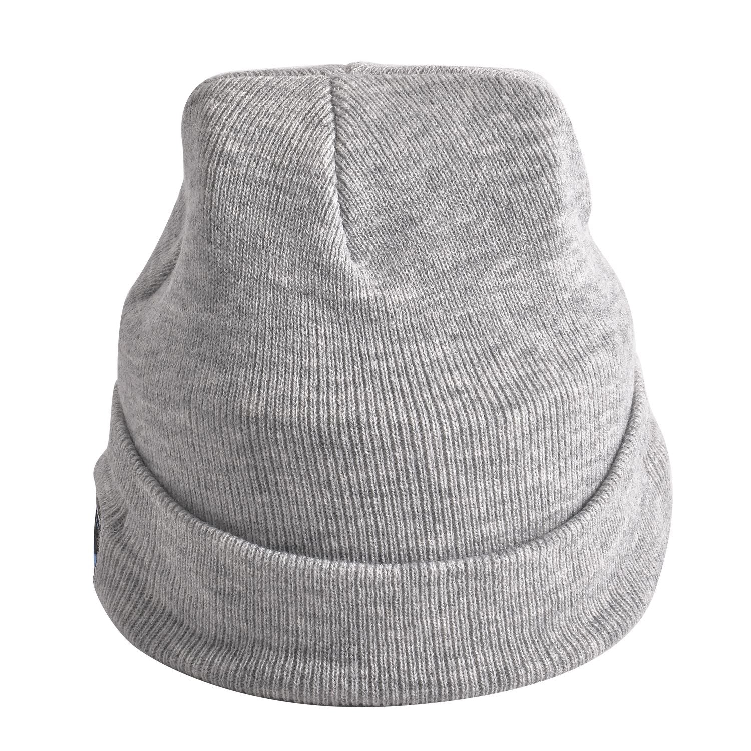 Vielseitige Strickmütze mit Bluetooth und eingebautem LED-Licht, 21x28cm, grau