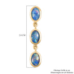 Boulder Opal Triplett-Ohrringe, 925 Silber vergoldet ca. 2,23 ct