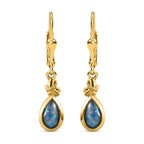 Boulder Opal Triplett Ohrringe, 925 Silber vergoldet ca. 1,27 ct