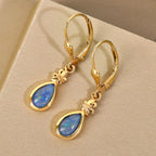 Boulder Opal Triplett Ohrringe, 925 Silber vergoldet ca. 1,27 ct