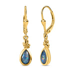 Boulder Opal Triplett Ohrringe, 925 Silber vergoldet ca. 1,27 ct