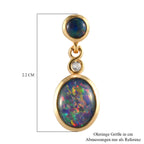 Boulder Opal Triplette-Ohrringe, 925 Silber vergoldet ca. 3.30 ct