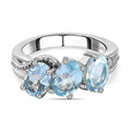 Himmelblauer Topas-Ring, (Größe 16.00) Edelstahl, ca. 2,74 ct