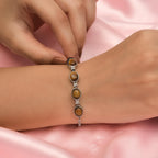 Tigerauge Armband, ca. 19 cm, Edelstahl ca. 10,95 ct