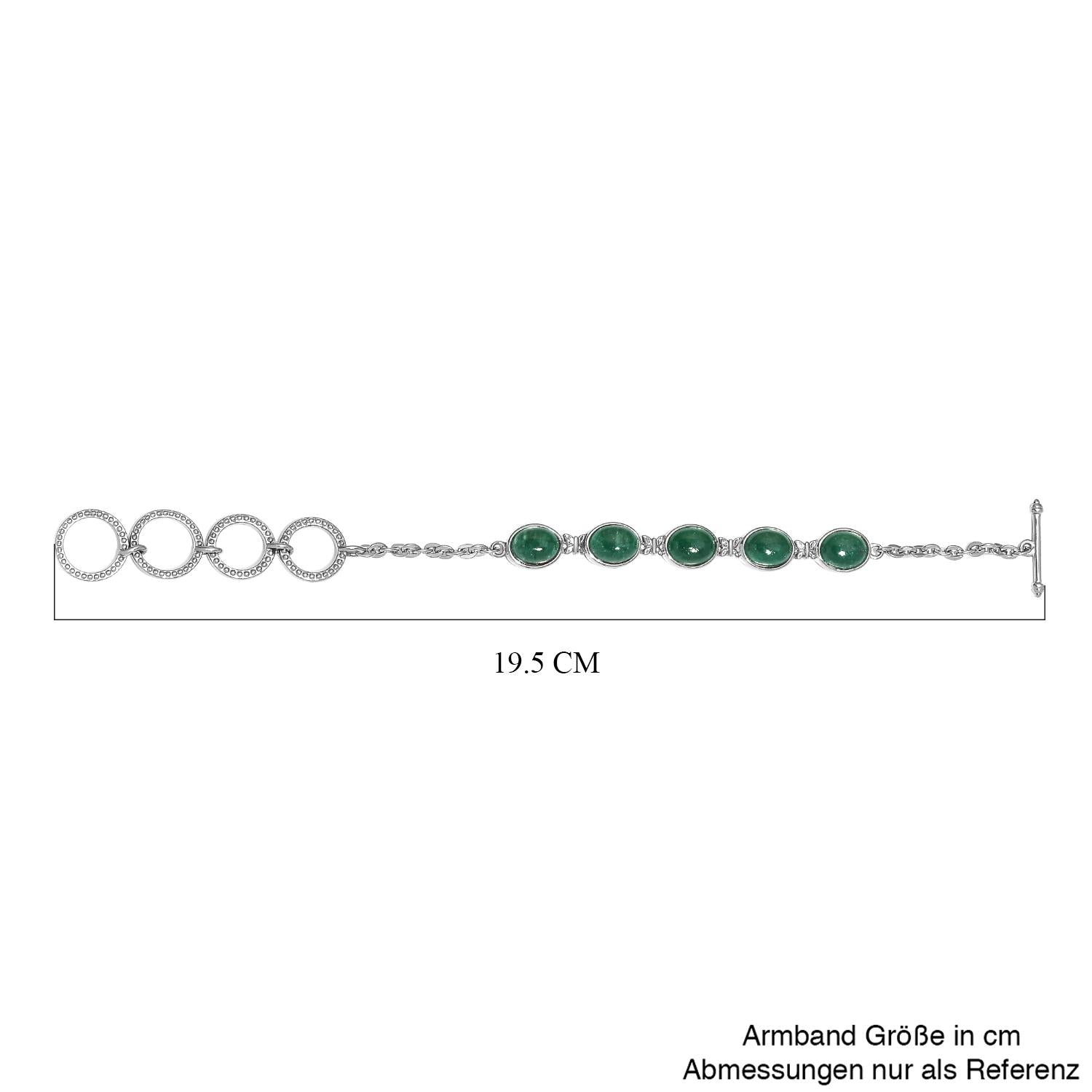 Grünes Aventurin Armband, ca. 19 cm, Edelstahl ca. 11,17 ct