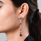 GP Spezial-Kollektion - Afrikanische Amethyst und mehrfarbige Edelstein-Ohrringe, 925 Silber platiniert ca. 22,41 ct
