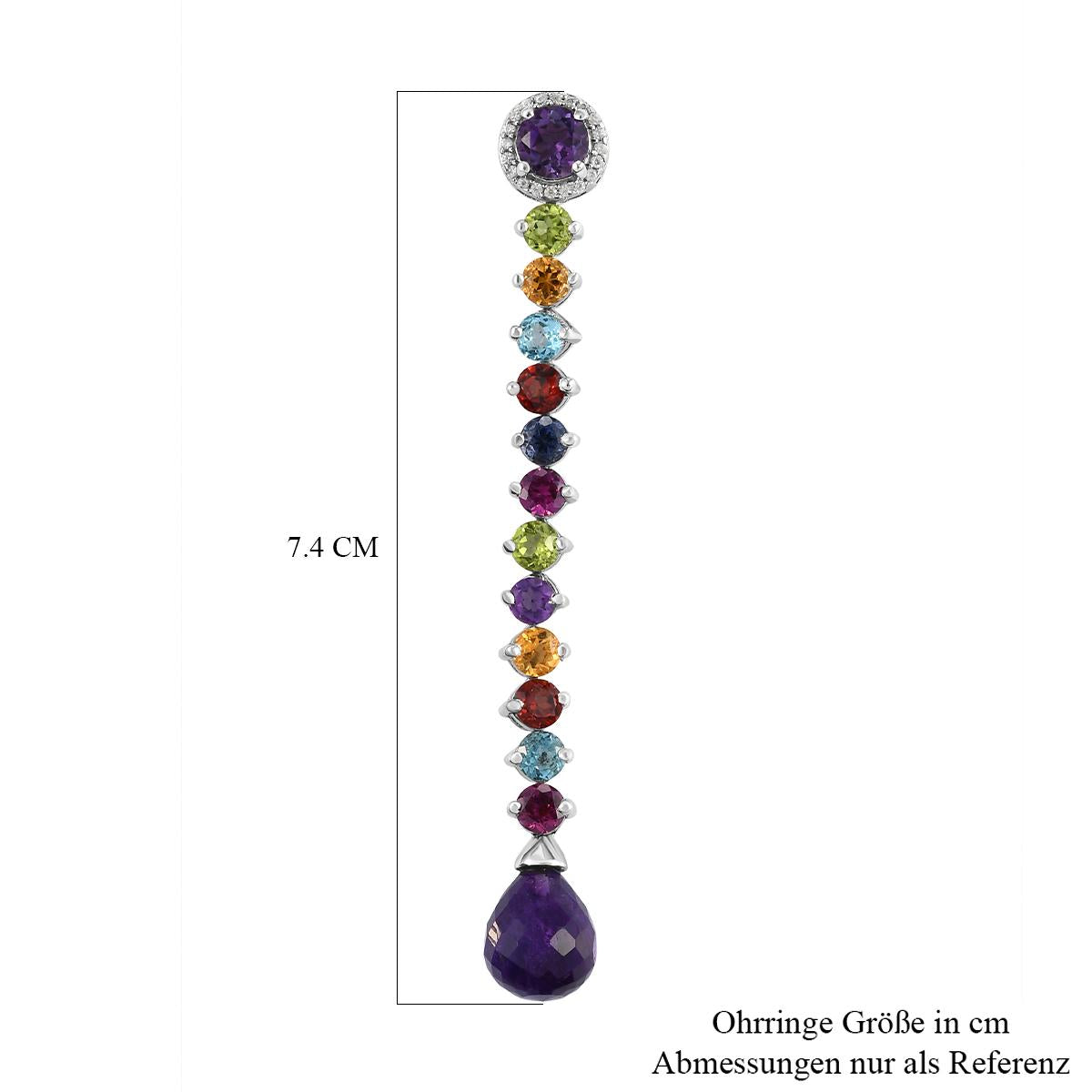 GP Spezial-Kollektion - Afrikanische Amethyst und mehrfarbige Edelstein-Ohrringe, 925 Silber platiniert ca. 22,41 ct