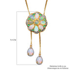 GP Kollektion - Natürliche, äthiopische Welo Opal Halskette, ca. 45 cm, 925 Silber vergoldet ca. 3.79 ct