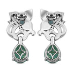 GP Italienische Garten Kollektion - Pfau Triplett Quarz und blaue Apatit-Ohrringe, 925 Silber platiniert ca. 8,57 ct