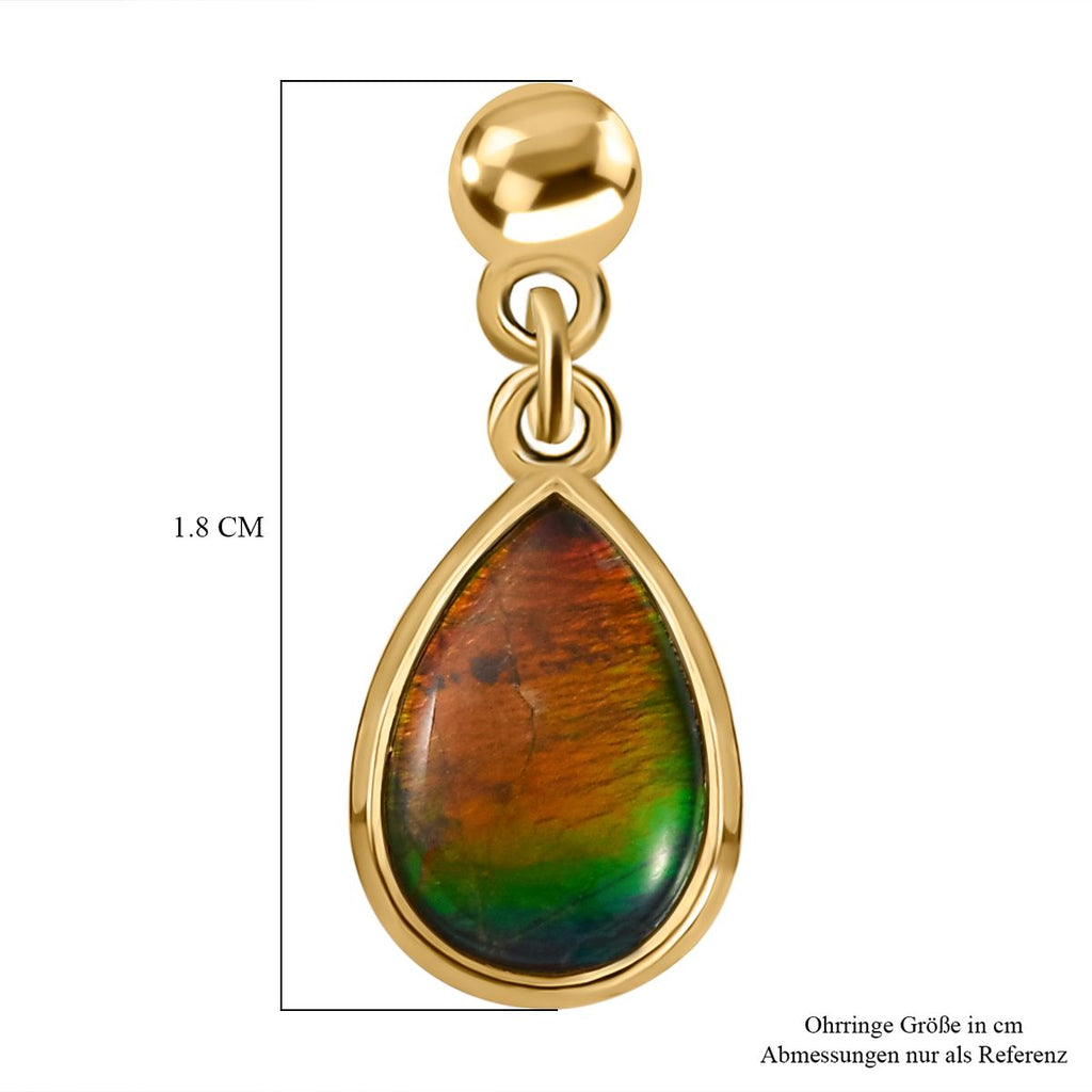 Kanadische Ammolit-Ohrringe, 925 Silber vergoldet ca. 2.35 ct