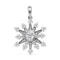 Weißer Zirkonia Schneeflocken-Anhänger, 925 Silber rhodiniert ca. 1,52 ct