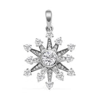 Weißer Zirkonia Schneeflocken-Anhänger, 925 Silber rhodiniert ca. 1,52 ct