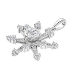 Weißer Zirkonia Schneeflocken-Anhänger, 925 Silber rhodiniert ca. 1,52 ct