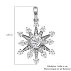 Weißer Zirkonia Schneeflocken-Anhänger, 925 Silber rhodiniert ca. 1,52 ct