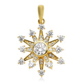 Weißer Zirkonia Schneeflocken-Anhänger, 925 Silber vergoldet ca. 1,52 ct