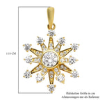 Weißer Zirkonia Schneeflocken-Anhänger, 925 Silber vergoldet ca. 1,52 ct