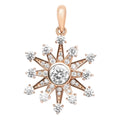 Weißer Zirkonia Schneeflocken-Anhänger, 925 Silber rosévergoldet ca. 1,52 ct