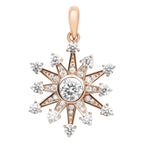 Weißer Zirkonia Schneeflocken-Anhänger, 925 Silber rosévergoldet ca. 1,52 ct