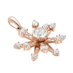 Weißer Zirkonia Schneeflocken-Anhänger, 925 Silber rosévergoldet ca. 1,52 ct