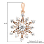 Weißer Zirkonia Schneeflocken-Anhänger, 925 Silber rosévergoldet ca. 1,52 ct