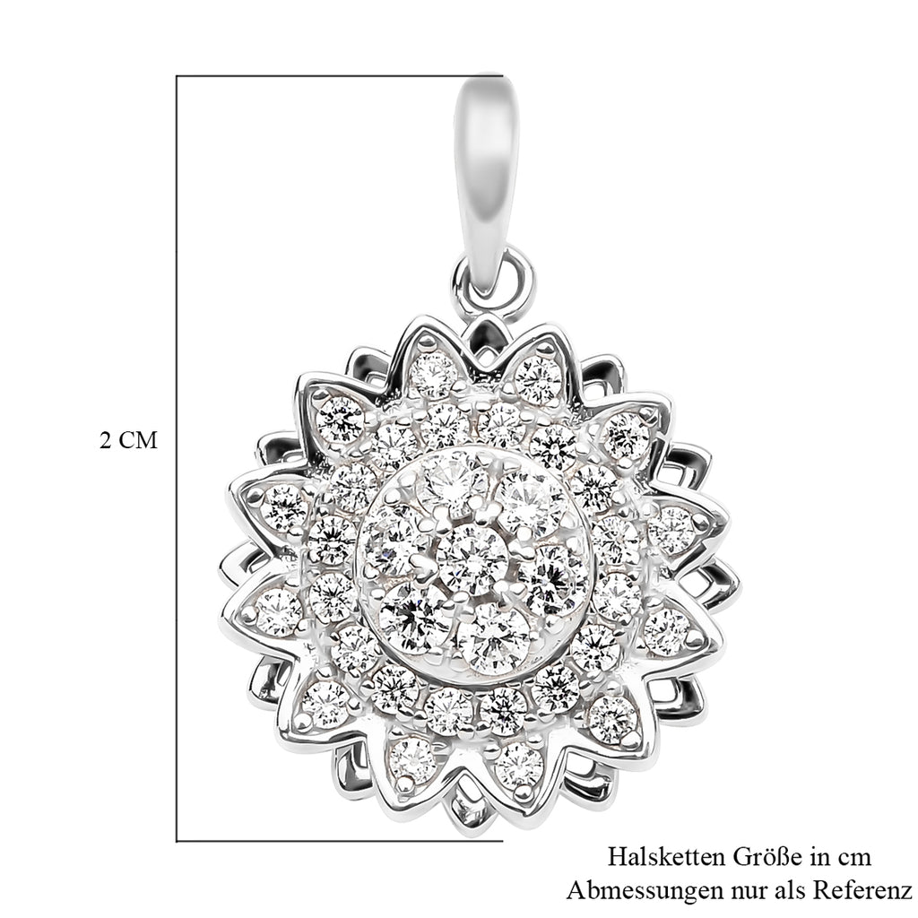 Lustro Stella - Weißer Zirkonia Anhänger, 925 Silber rhodiniert ca. 0.63 ct
