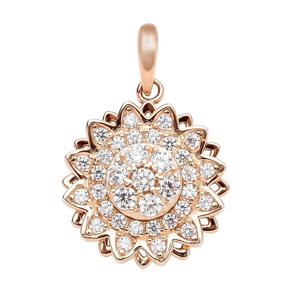 Lustro Stella - Weißer Zirkonia-Anhänger, 925 Silber rosévergoldet ca. 0.63 ct