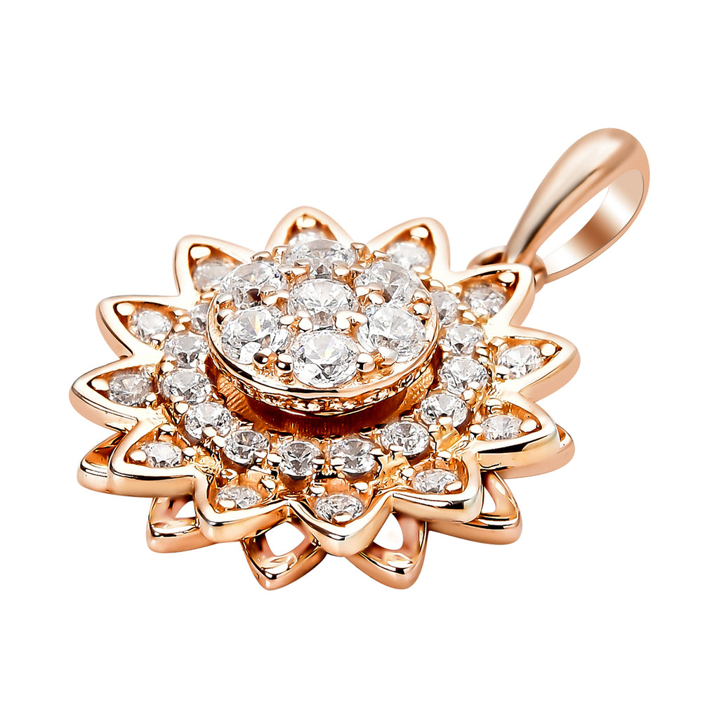 Lustro Stella - Weißer Zirkonia-Anhänger, 925 Silber rosévergoldet ca. 0.63 ct