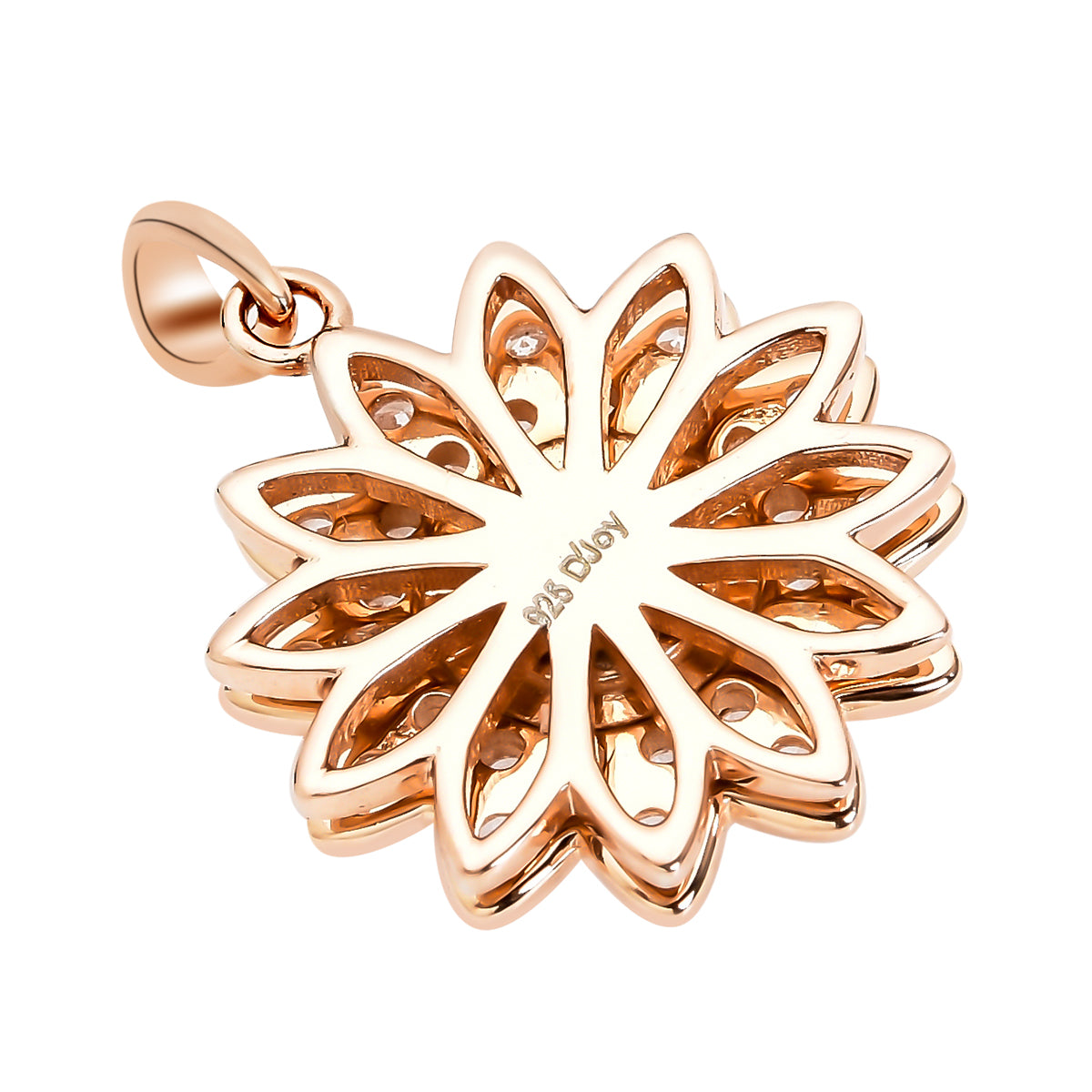 Lustro Stella - Weißer Zirkonia-Anhänger, 925 Silber rosévergoldet ca. 0.63 ct