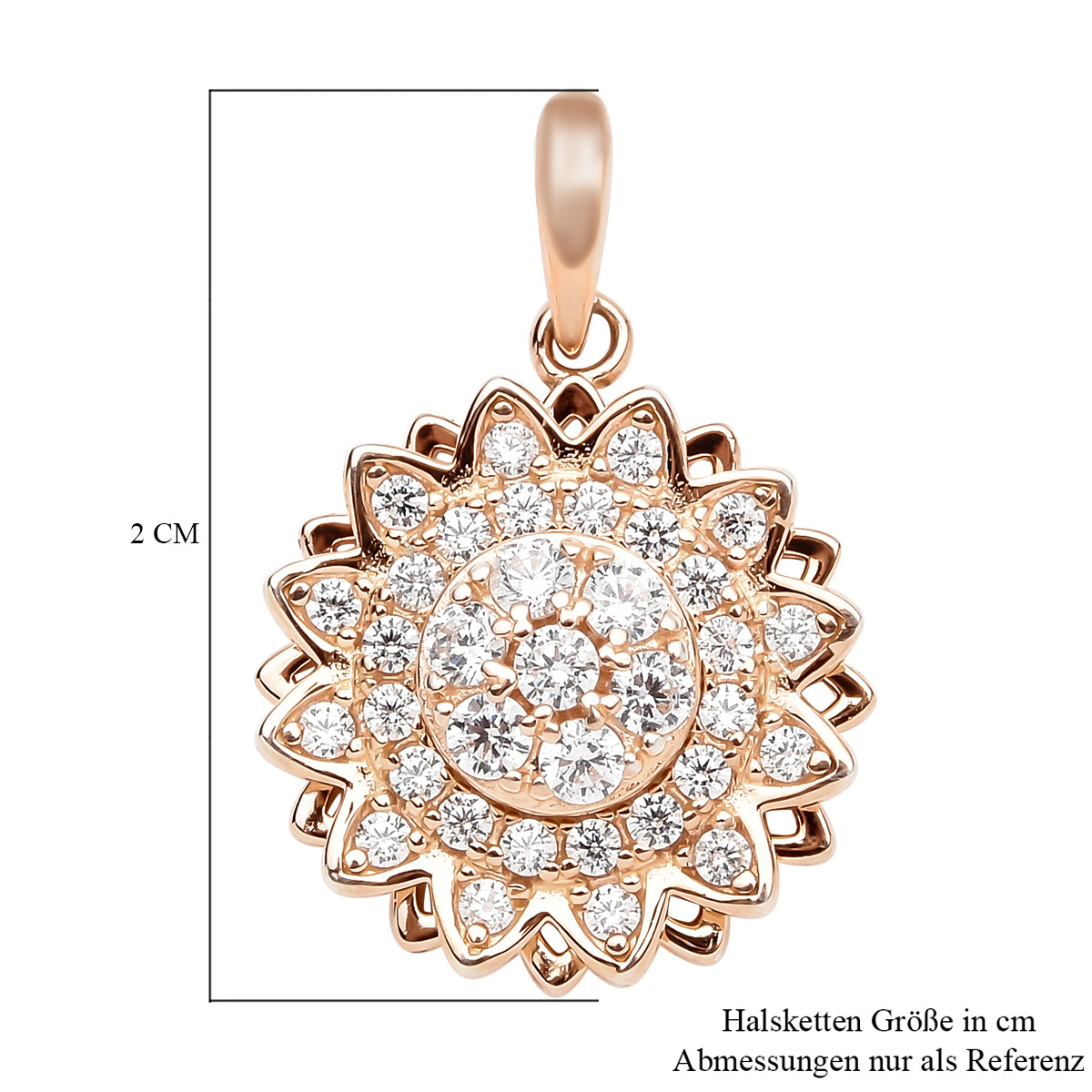 Lustro Stella - Weißer Zirkonia-Anhänger, 925 Silber rosévergoldet ca. 0.63 ct
