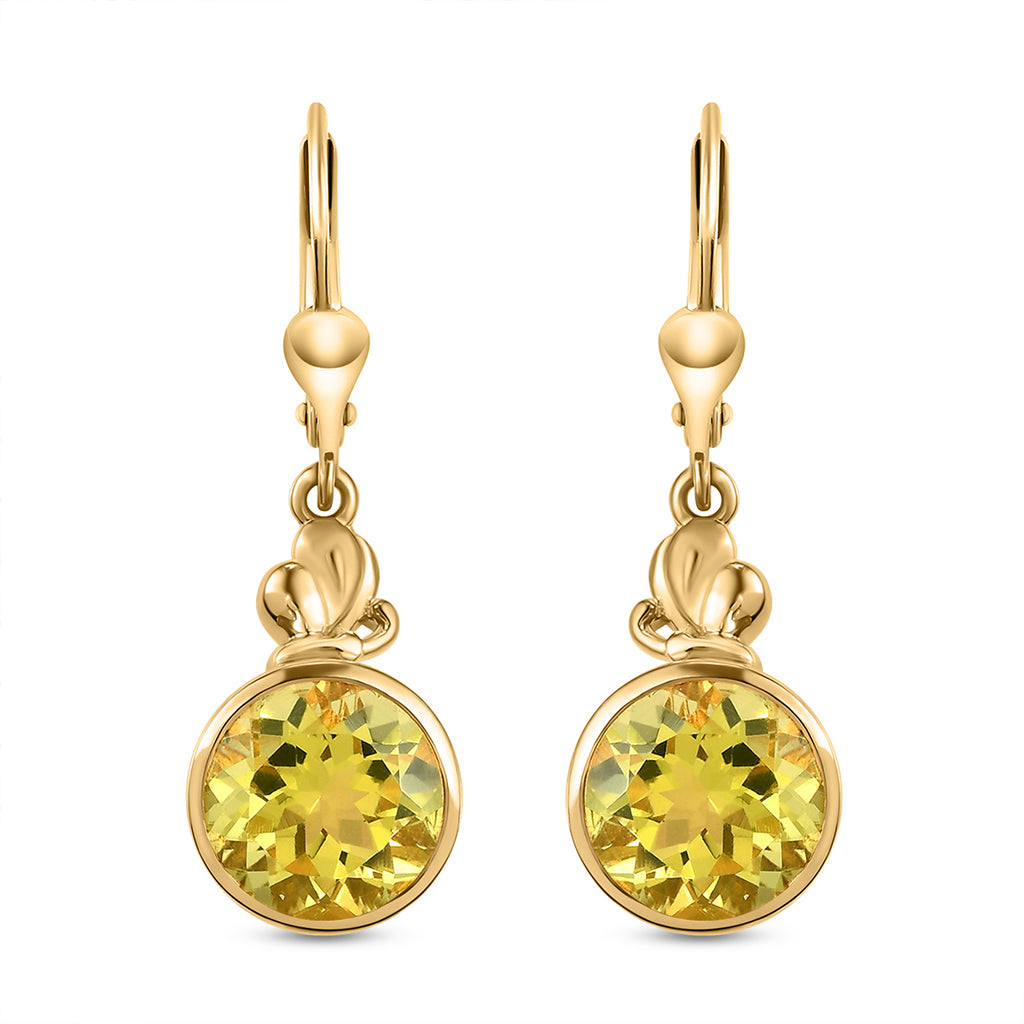 Ouro Verde-Quarz Ohrringe, 925 Silber vergoldet ca. 6.83 ct