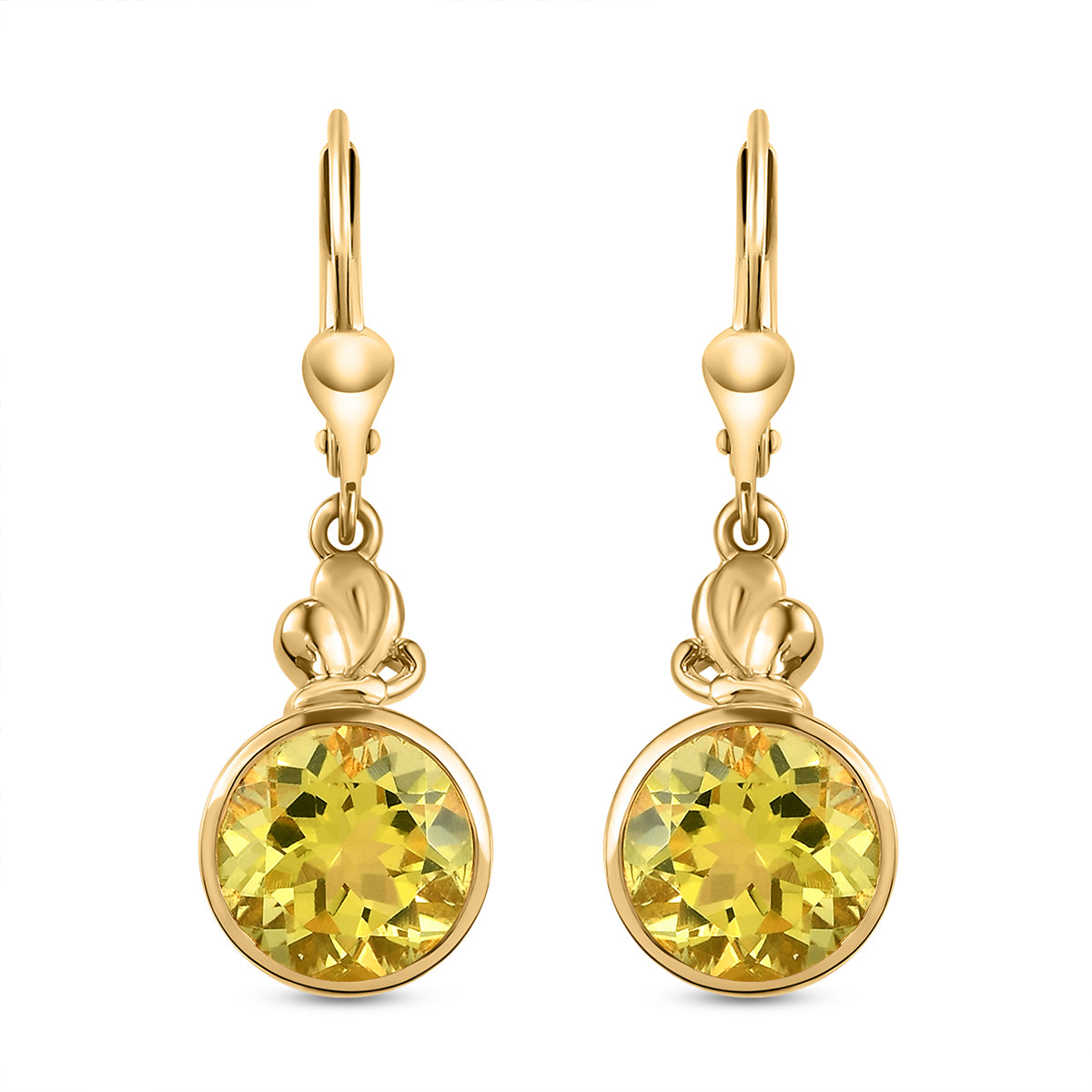 Ouro Verde-Quarz Ohrringe, 925 Silber vergoldet ca. 6.83 ct