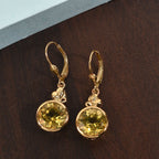 Ouro Verde-Quarz Ohrringe, 925 Silber vergoldet ca. 6.83 ct