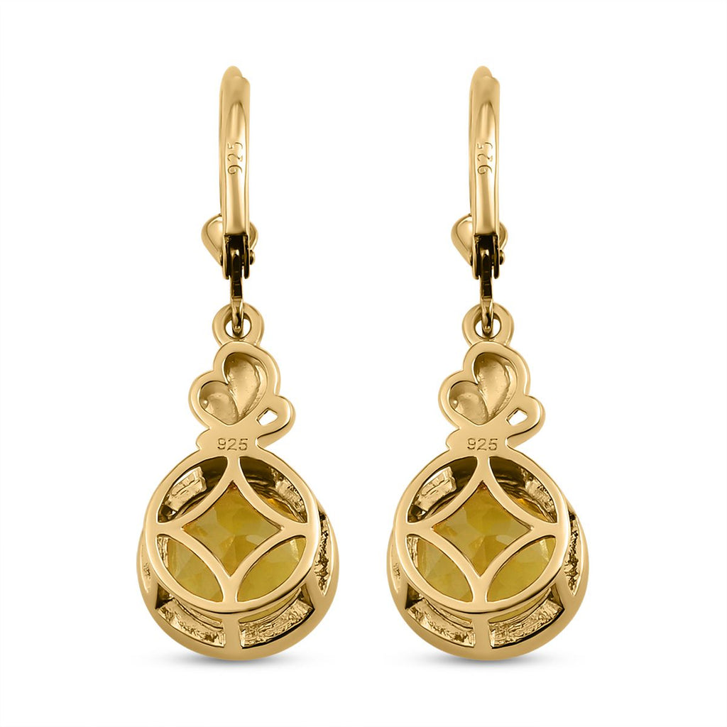Ouro Verde-Quarz Ohrringe, 925 Silber vergoldet ca. 6.83 ct