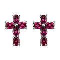Rhodolith Granat-Ohrringe, 925 Silber platiniert ca. 2,47 ct