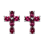Rhodolith Granat-Ohrringe, 925 Silber platiniert ca. 2,47 ct