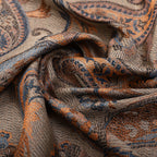 Premium Kollektion - gewebter Schal, 100% Natur Seide, Jamawar Design, 68x190 cm, Erdfarben