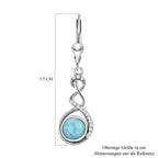Larimar und weiße Zirkon-Ohrringe, 925 Silber platiniert ca. 2,35 ct