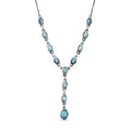Larimar Collier, ca. 45 cm, 925 Silber platiniert ca. 7.24 ct