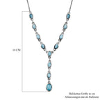 Larimar Collier, ca. 45 cm, 925 Silber platiniert ca. 7.24 ct