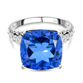 Ceylonfarbener Quarz Ring, 925 Silber platiniert - 6,64 ct. 