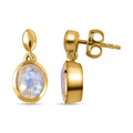 Premium Regenbogen Mondstein-Ohrringe - 2,51 ct.